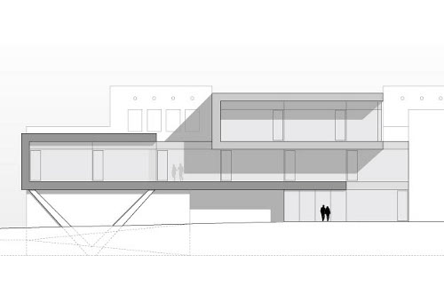 Architekt Manfred Waldhör - Wettbewerbe: Bürogebäude, Linz; Axonometrie